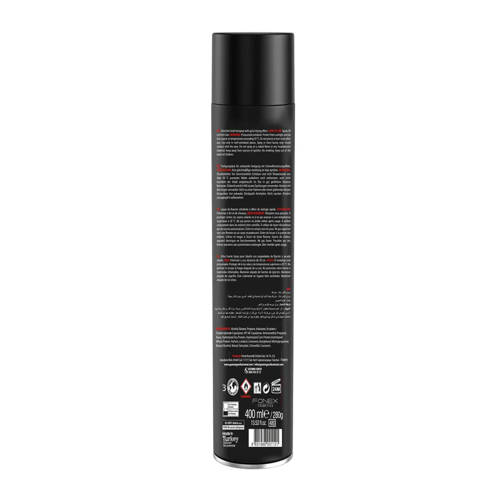 Gummy Professional Keratin Hair Spray – Ultra Strong Hold Factor 5 (400 ml / 13.52 fl. oz.)