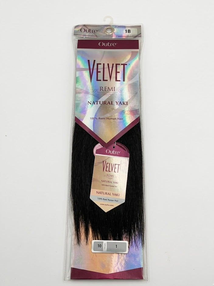 Outre Velvet Remi 100% Human Hair – Natural Yaki 10s-14" - Elevate Styles