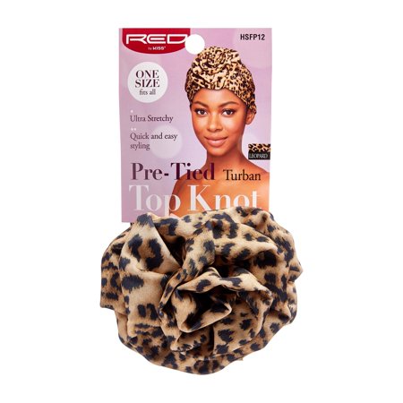 RED by Kiss Pre-Tied Turban Top Knot – Leopard Print (HSFP12