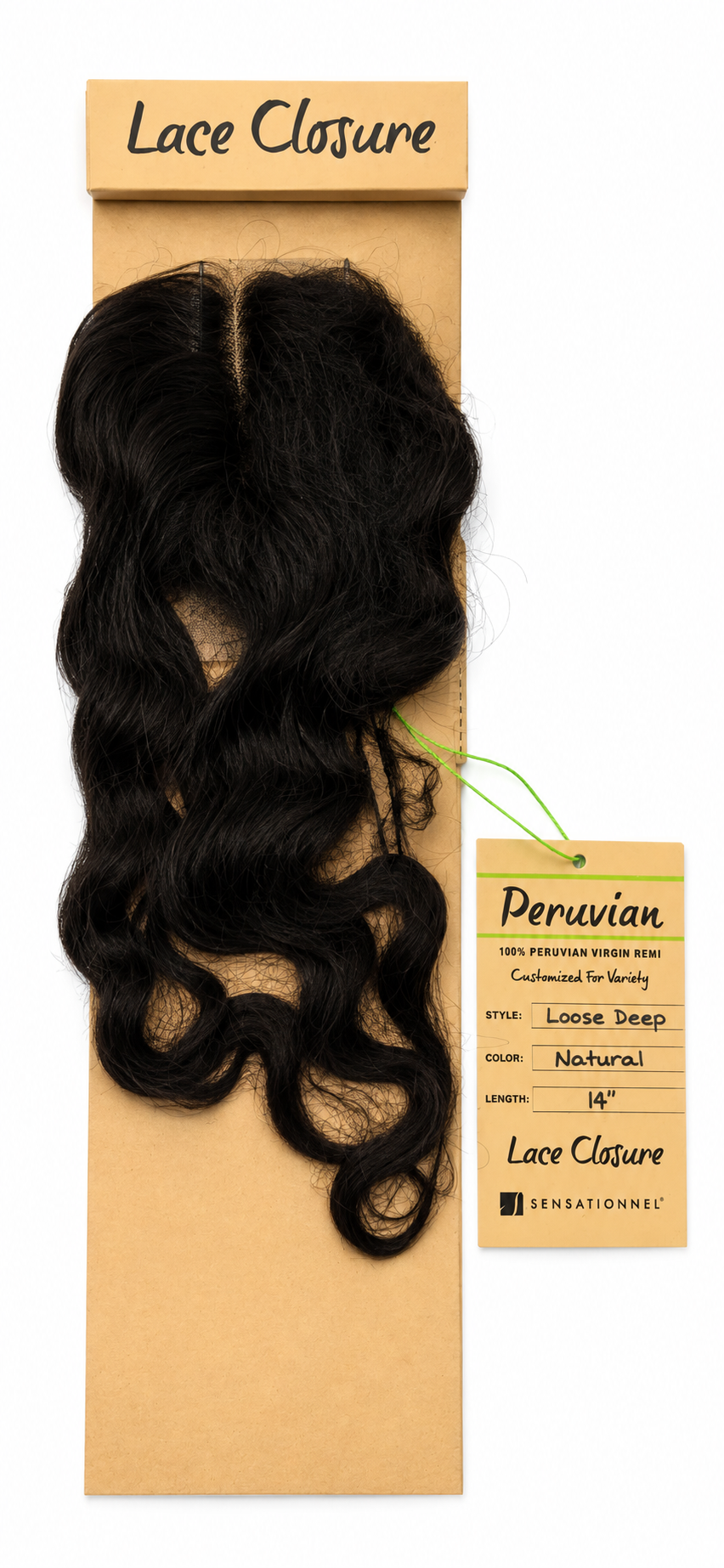 Sensationnel Bare & Natural Peruvian Virgin Remi Loose Deep Lace Closure 12" Color Natural