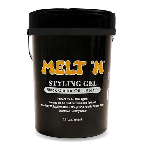 Melt ‘N Styling Gel with Black Castor Oil & Keratin – 32 oz - Elevate Styles
