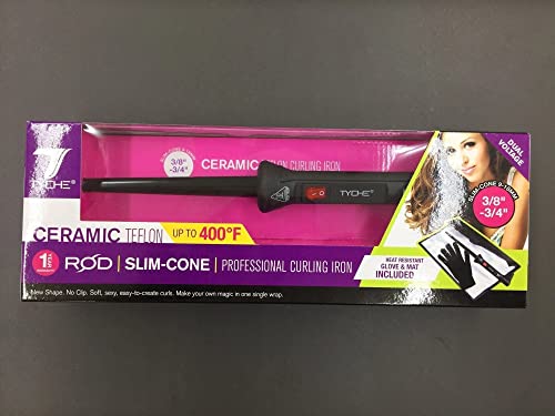 Tyche Ceramic Teflon Rod | Slim-Cone Curling Iron – 3/8" to 3/4" - Elevate Styles