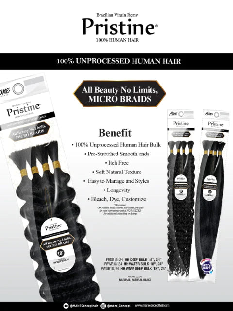 Mane Concept Pristine 100% Unprocessed Human Hair - Wet&Wavy Deep Bulk (PWDB) - Elevate Styles