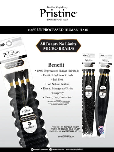 Mane Concept Pristine 100% Unprocessed Human Hair - Wet&Wavy Deep Bulk (PWDB) - Elevate Styles
