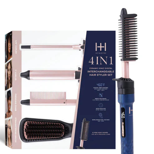 Hot & Hotter 4-in-1 Ceramic Ionic Digital Interchangeable Hair Styler Set 5999 - Elevate Styles