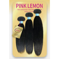 Thumbnail for Pink Lemon 100% Unprocessed Virgin Remi Human Hair – Straight 3 Bundle Pack (15A Grade) - Elevate Styles