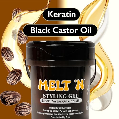 Melt ‘N Styling Gel with Black Castor Oil & Keratin – 32 oz - Elevate Styles