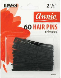 Thumbnail for Annie 60 Hair Pins Black 2 1 2 Inch Crimped 3316
