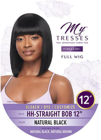 Thumbnail for MyTresses Purple Label 100% Human Hair Full Wig HH-Straight Bob 12