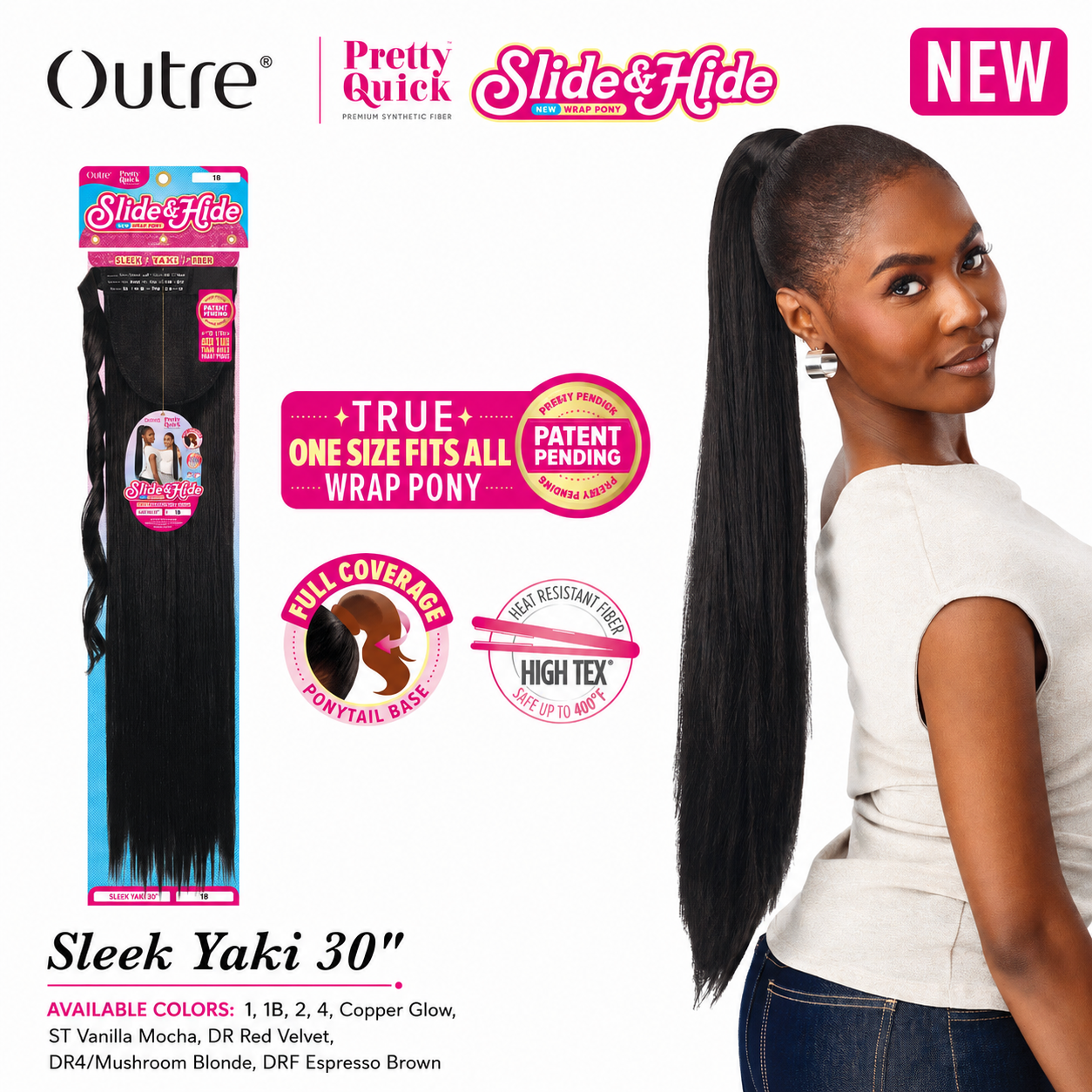 Outre Pretty Quick Slide & Hide Wrap Pony Sleek Yaki 30" PQSHSY30