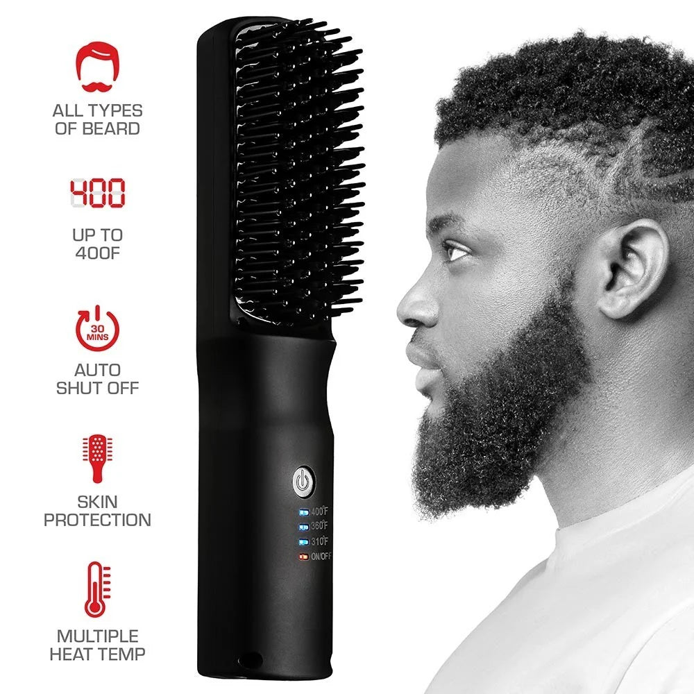 RED by Kiss Premium Beard Straightener Styling Comb