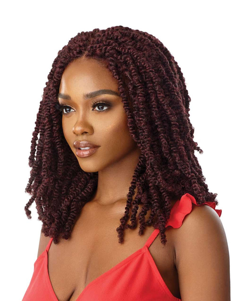 Outre X-Pression Twisted Up Pre-Plucked 4x4 Swiss Braid Lace Front Wig Wavy Bomb Twist 18" - Elevate Styles