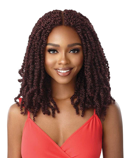 Outre X-Pression Twisted Up Pre-Plucked 4x4 Swiss Braid Lace Front Wig Wavy Bomb Twist 18" - Elevate Styles
