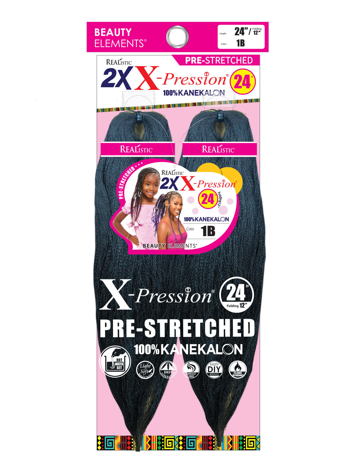 Realistic 2x X-Pression Braid 24" Synthetic Braiding Hair Pack - Elevate Styles