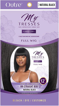 Thumbnail for MyTresses Purple Label 100% Human Hair Full Wig HH-Straight Bob 12