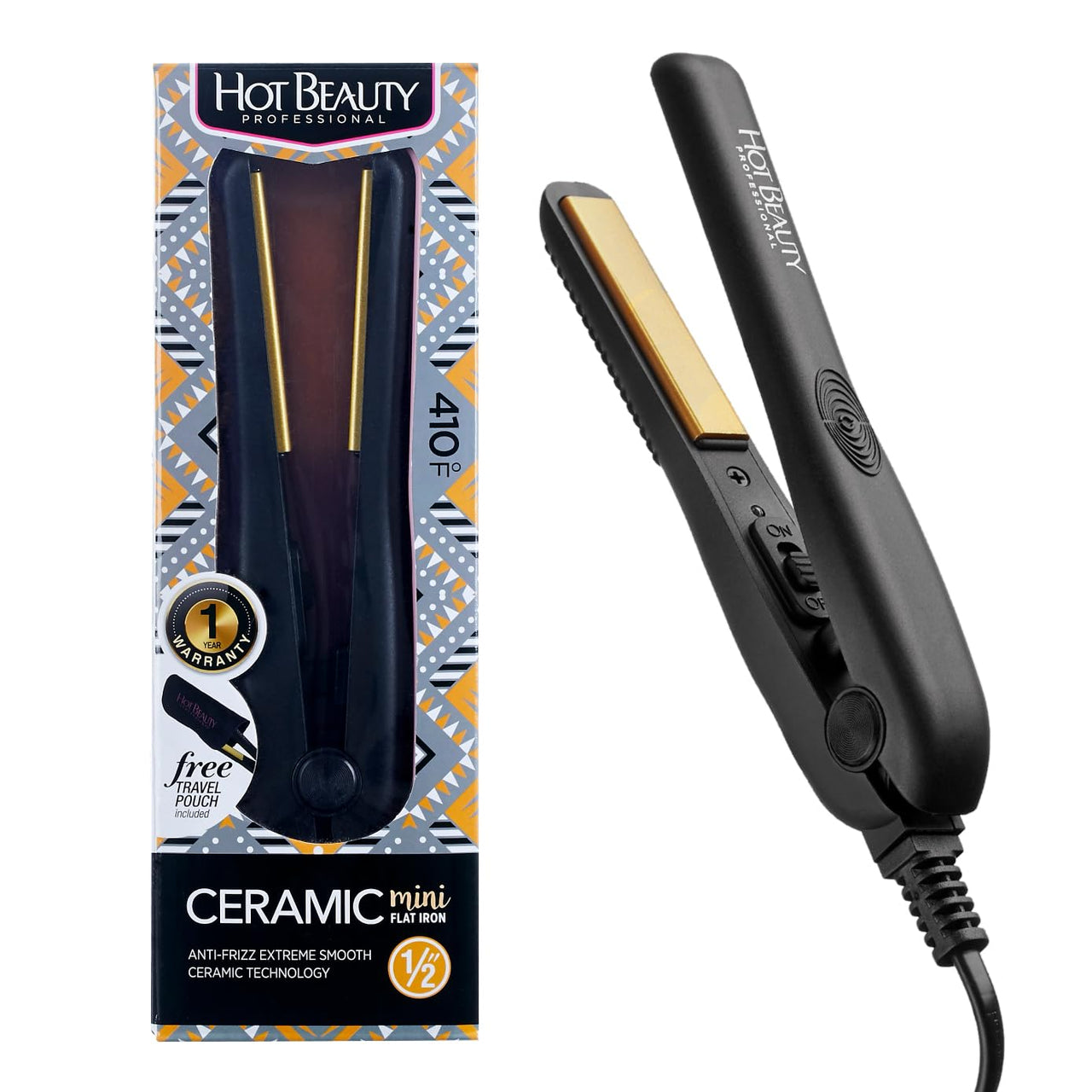 Hot Beauty Professional Ceramic Mini Flat Iron – 1/2"