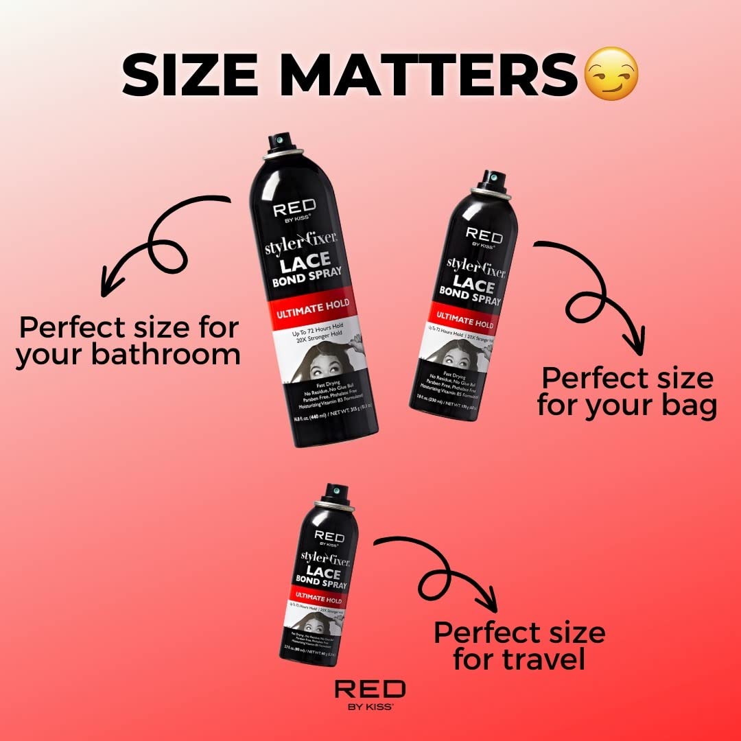 Red by Kiss Styler Fixer Lace Bond Spray Ultimate Hold 7.8 fl. oz. - Elevate Styles