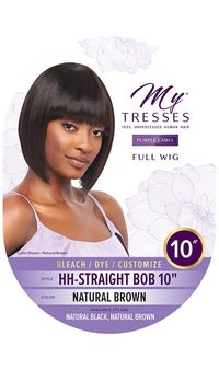 Thumbnail for MyTresses Purple Label 100% Human Hair Full Wig HH-Straight Bob 10