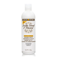 Thumbnail for Creme of Nature Butter Blend & Flaxseed Double Duty Detangle & Slip Rinse-Out & Leave-In Conditioner 12 Fl. Oz.