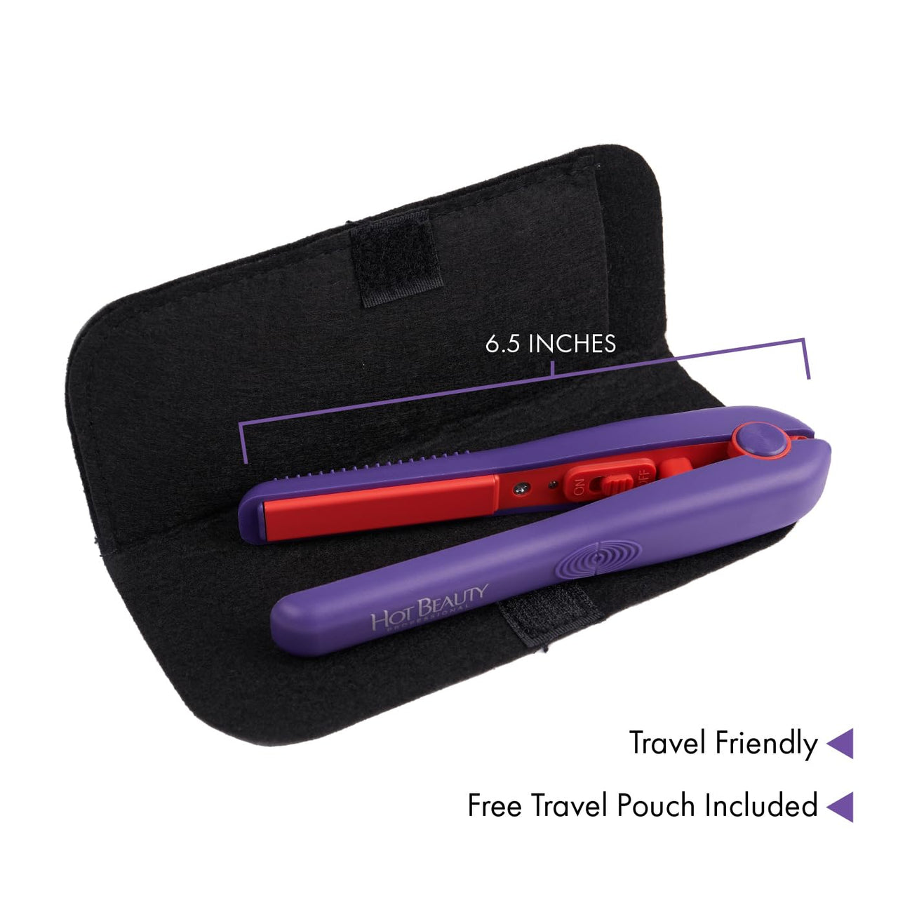 Hot Beauty Professional Ceramic Mini Flat Iron – 1/2" (Purple)