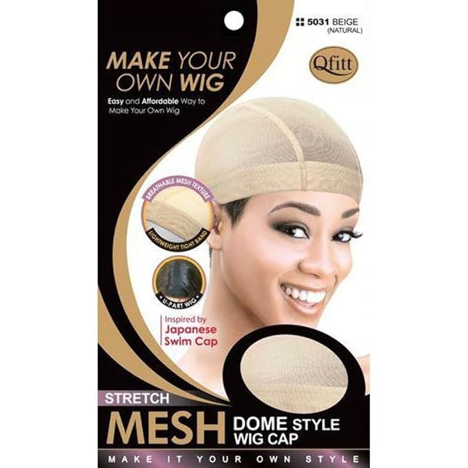 Qfitt Stretch Mesh Dome Style Wig Cap 5031 Beige Natural