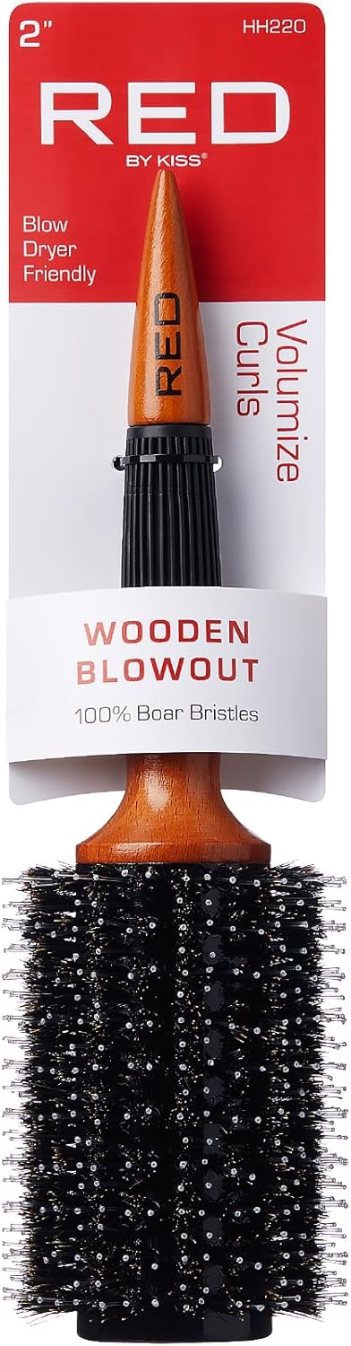 Red by Kiss Wooden Blowout Round Brush 2 Inch – HH220