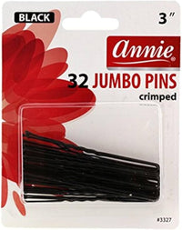 Thumbnail for Annie 32 Jumbo Pins Black 3 Inch Crimped 3327