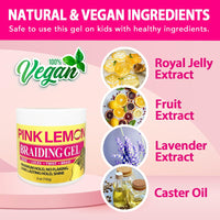 Thumbnail for Pink Lemon Braiding Gel – Maximum Hold for Edges, Locks, Twists & Braids (5 oz / 142g)