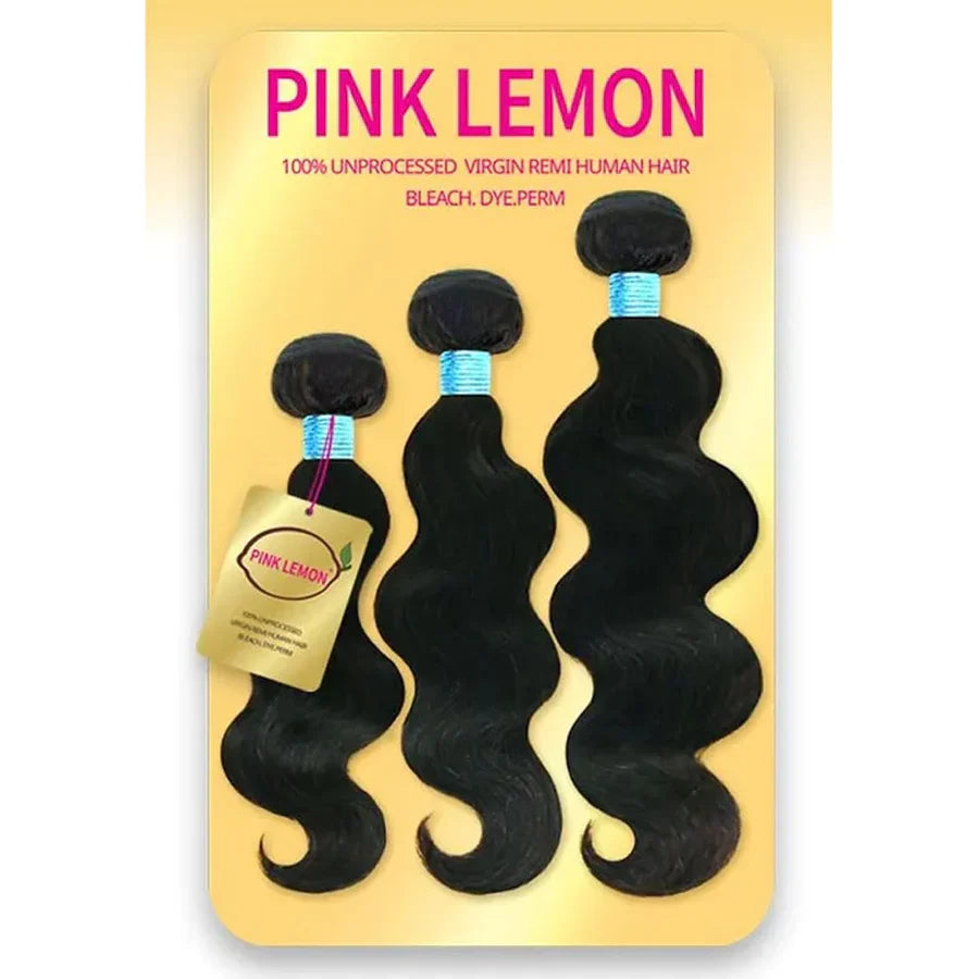 Pink Lemon 100% Unprocessed Virgin Remi Human Hair – 3 Bundle Pack - Elevate Styles