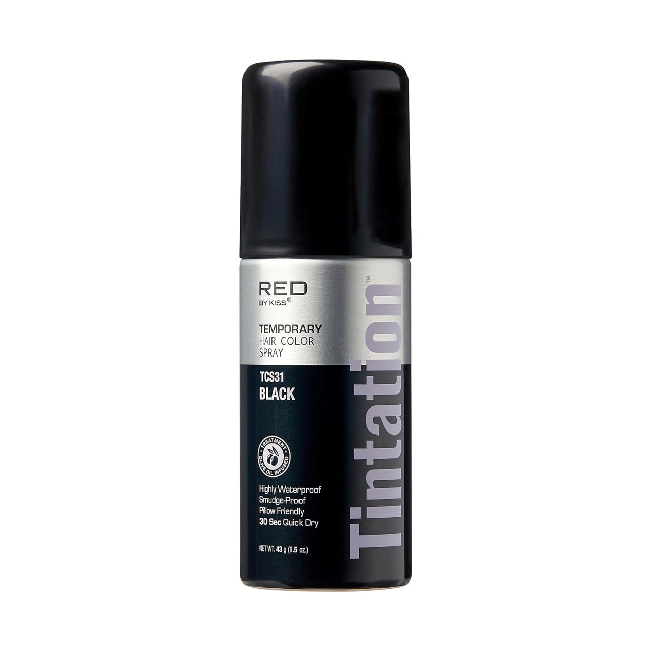RED by Kiss Tintation Temporary Hair Color Spray Black TCS31