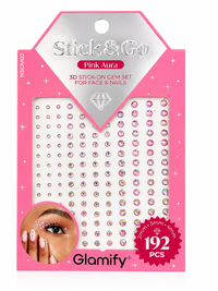 Thumbnail for Glamify Stick & Go Pink Aura 3D Stick On Gem Set 192 Pieces Face and Nails - Elevate Styles