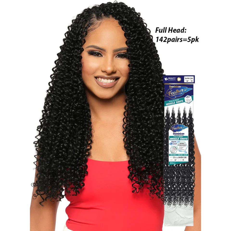 Beauty Elements Dominican Feather Line Invisible Crochet Hair – Water Curl 18"