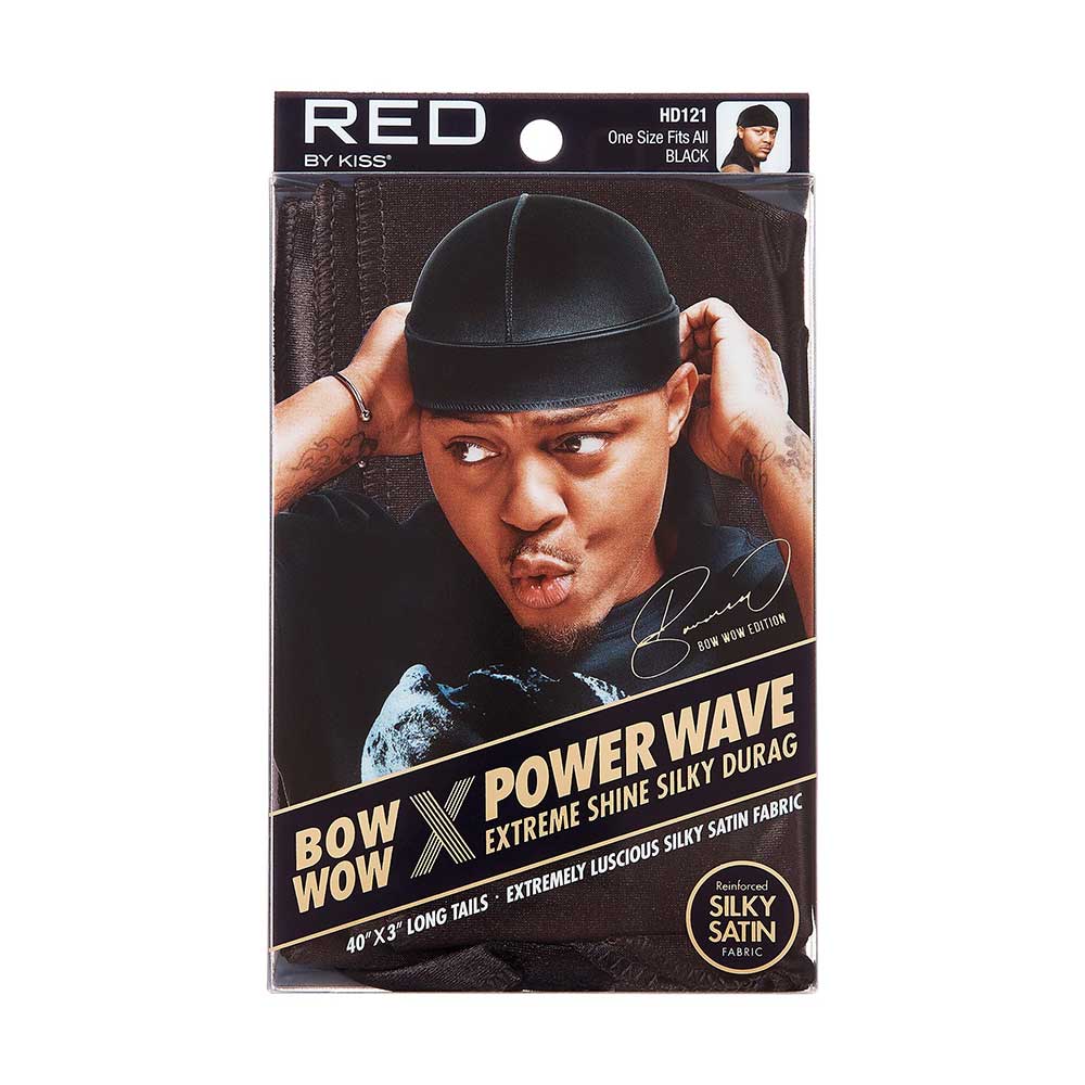 RED by Kiss Bow Wow Extreme Shine Silky Durag – Black HD121 - Elevate Styles