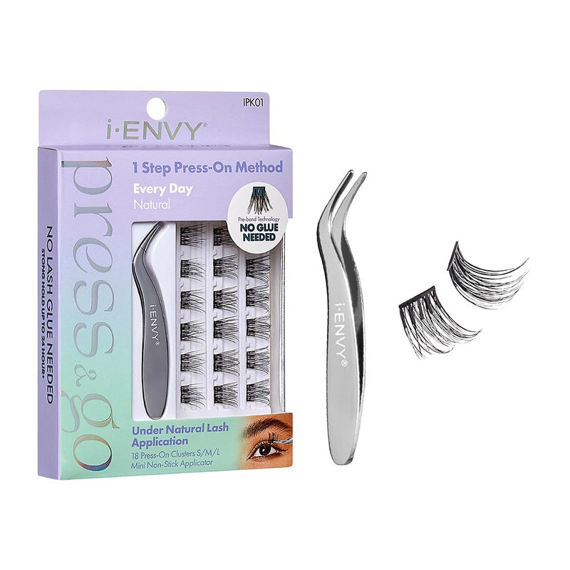 I Envy By Kiss Press & Go Press On Cluster Lashes All-in-One Kit Every Day IPK01 - Elevate Styles