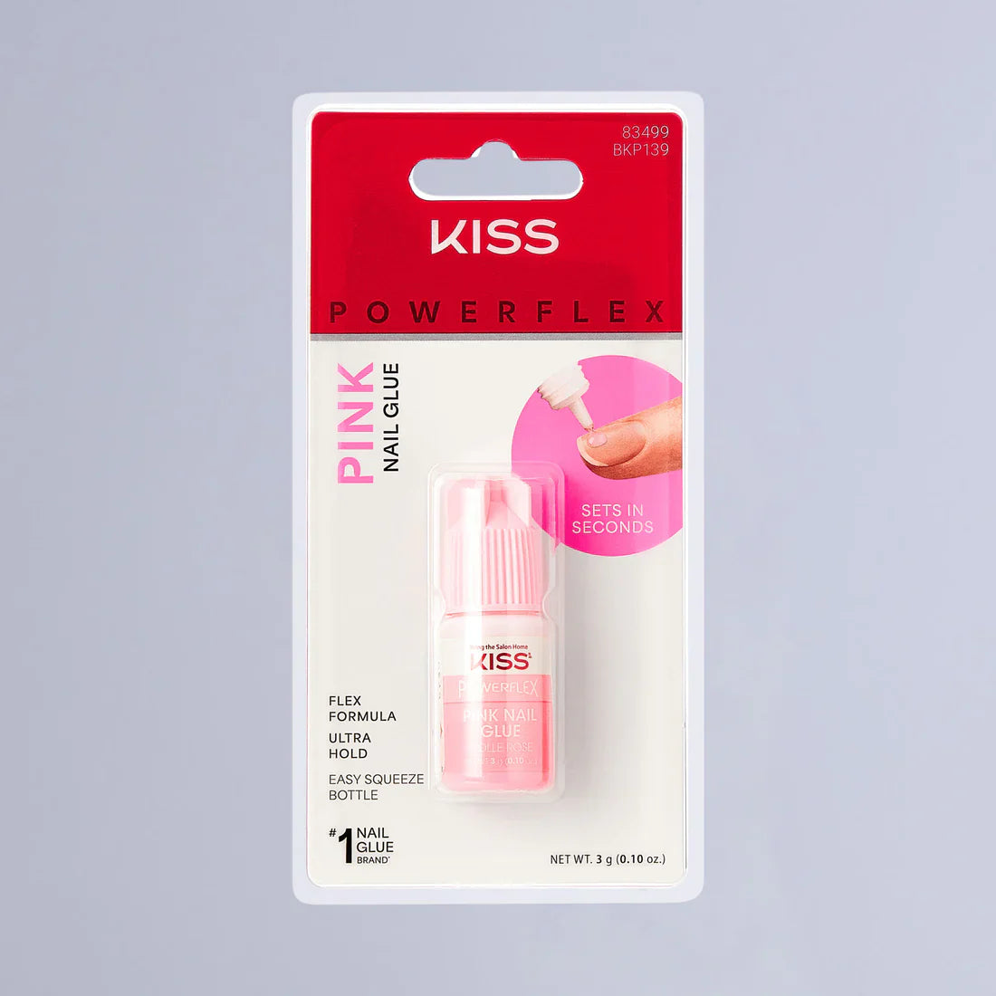 KISS PowerFlex Pink Nail Glue Net Wt. 3 g (0.10 oz.)