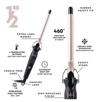 Thumbnail for Hot & Hotter Ceramic Tourmaline Extra Long Curling Iron - 1/2