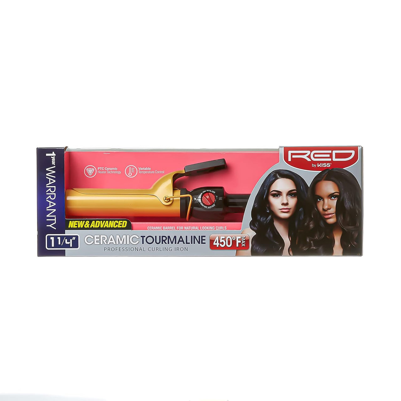 RED by Kiss Ceramic Tourmaline Professional Curling Iron - 1 1/4"