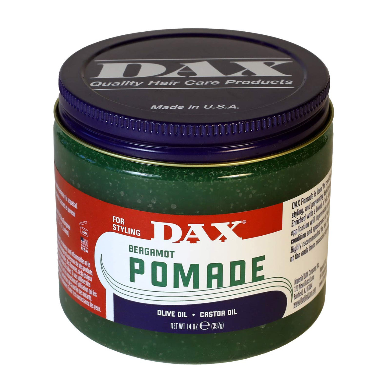DAX Bergamot Pomade with Olive Oil & Castor Oil – 14oz (397g) - Elevate Styles