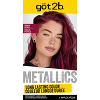 Thumbnail for got2b Metallics Permanent Hair Color Dark Ruby – Long Lasting Metallic Ruby Red Hair Dye