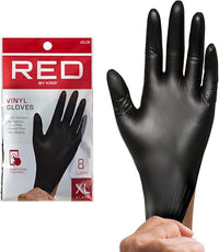 Thumbnail for Red by Kiss Vinyl Gloves Black Medium 8 Count vgl06-M - Elevate Styles