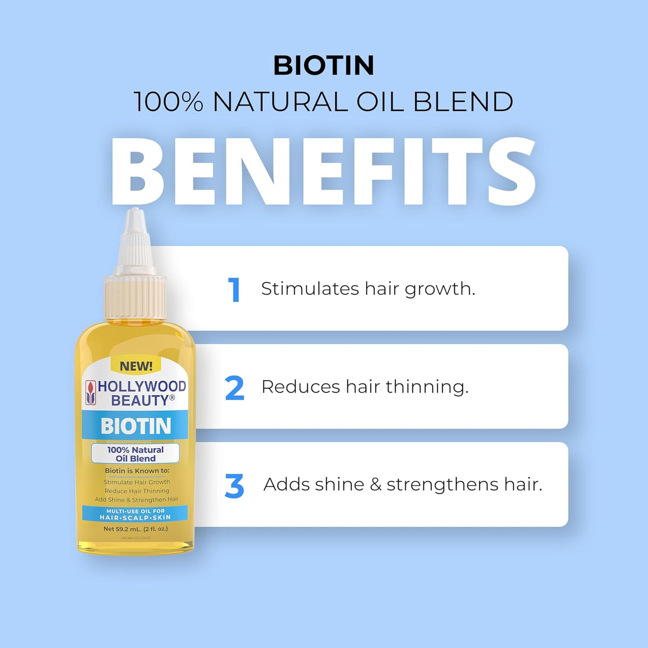Hollywood Beauty Biotin 100% Natural Oil Blend 2 Oz - Elevate Styles