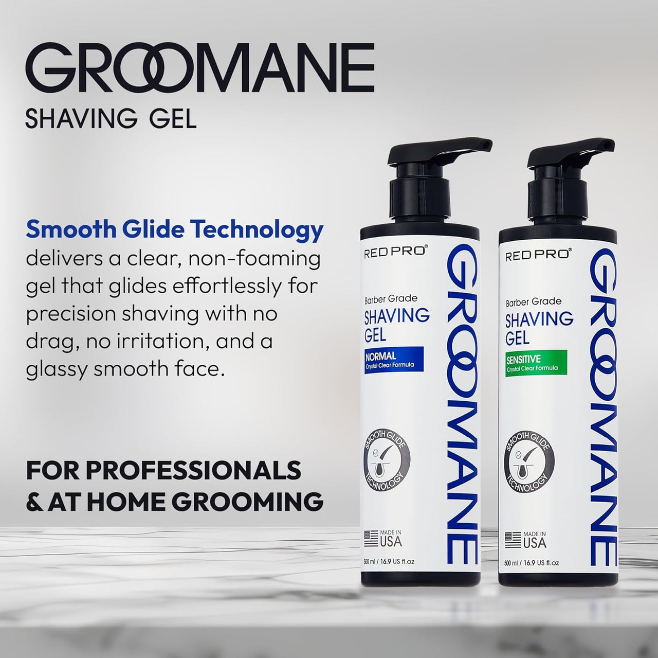 Red Pro Groomane Barber Grade Shaving Gel Sensitive 16.9 fl. oz. - Elevate Styles