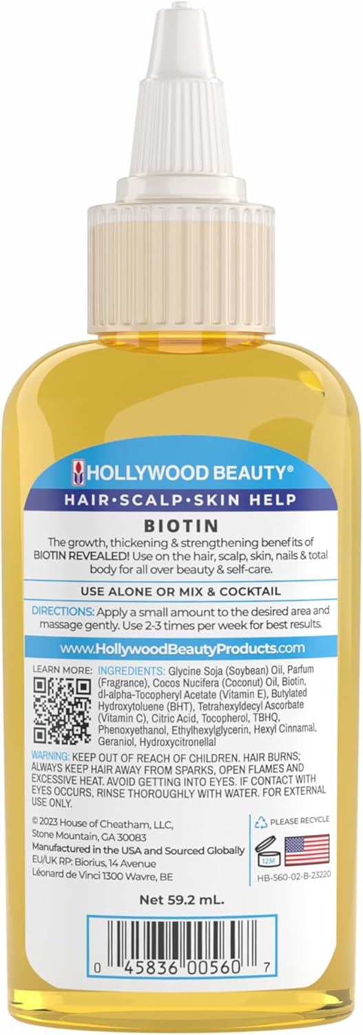 Hollywood Beauty Biotin 100% Natural Oil Blend 2 Oz - Elevate Styles
