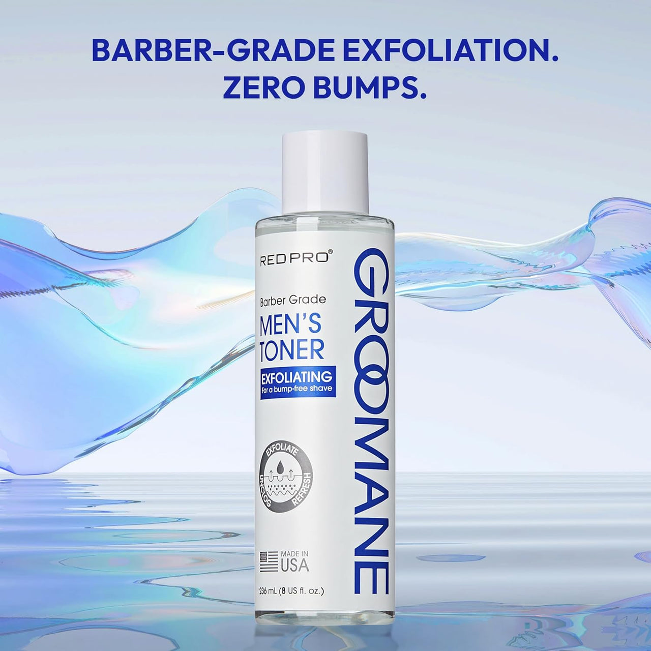 Red Pro Groomane Barber Grade Men's Toner Exfoliating 8 fl. oz. - Elevate Styles