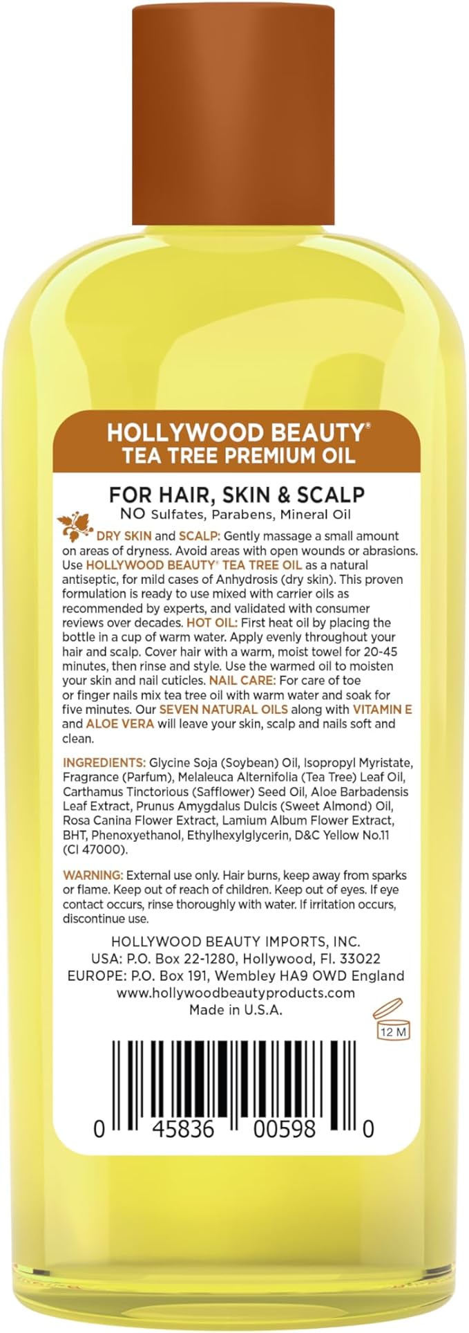 Hollywood Beauty Tea Tree Premium Oil 8 oz - Elevate Styles