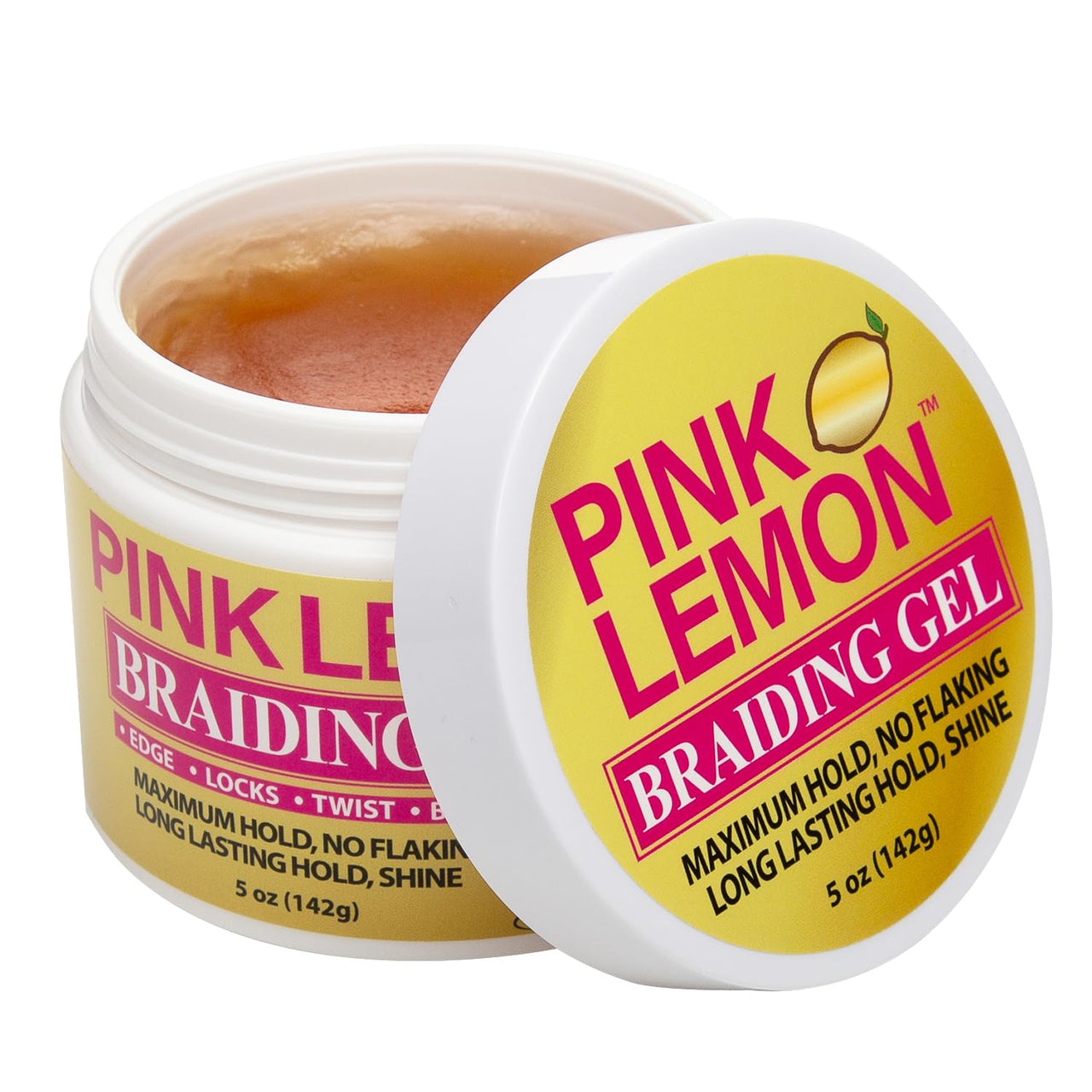 Pink Lemon Braiding Gel – Maximum Hold for Edges, Locks, Twists & Braids (5 oz / 142g)