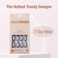 Thumbnail for Gold Finger Trendy Ready-to-Wear Gel Nails – Medium Almond Butterfly (GD45)