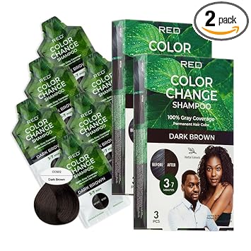 RED Color Change Shampoo Permanent Hair Color (Dark Brown)3pcs - Elevate Styles