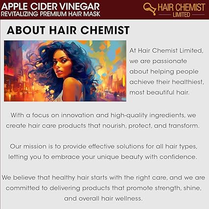 Hair Chemist Apple Cider Vinegar Revitalizing Premium Hair Mask 12 oz - Elevate Styles