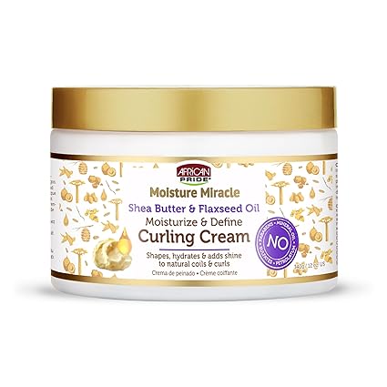 African Pride Moisture Miracle Shea Butter & Flaxseed Oil Moisturize & Define Curling Cream 12 oz. - Elevate Styles